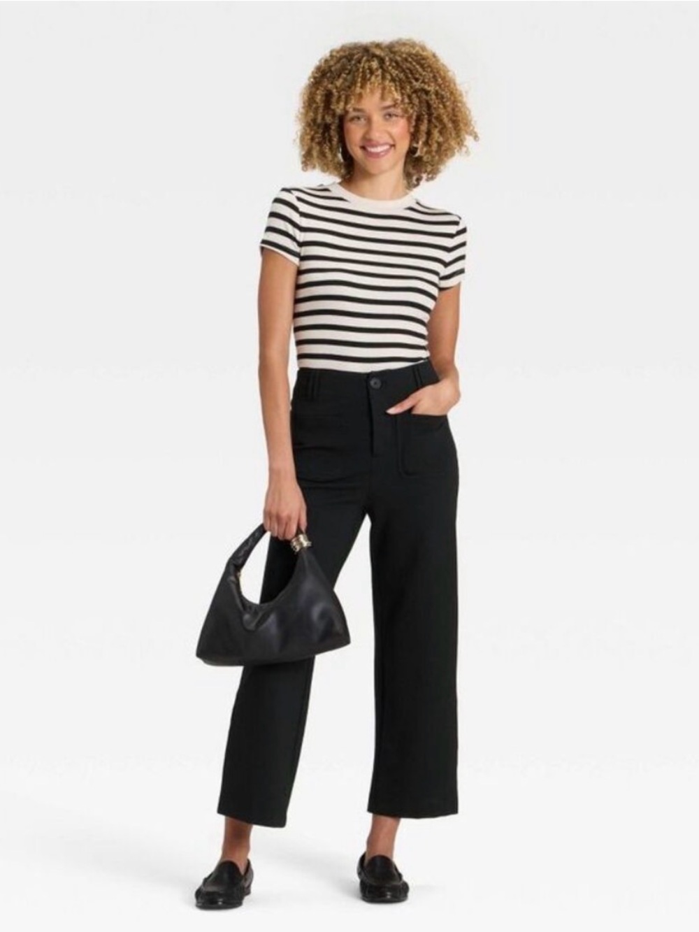 A New Day - Women's High-Rise Cropped Pants - A New Day Black  Black